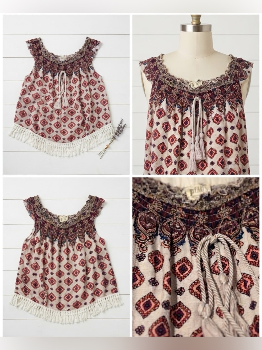 L.A. HEARTS by Pacsun  SLEEVELESS ruffled Women’s Top Sz xs boho tie in front